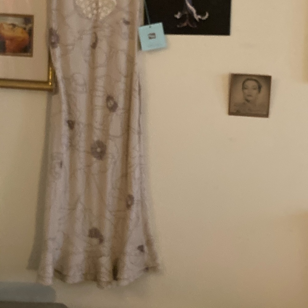 Long dress with lace trim on neck. NWT - Picture 3 of 7